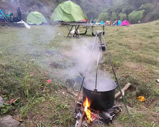 Outdoor Camping Tripod for Cooking and Fire Setup